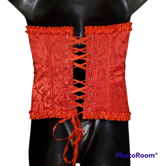 Red lace up corset size Large Womens - Picture 3 of 3